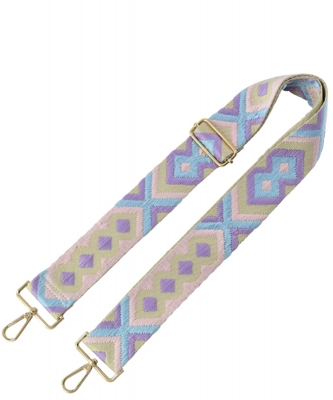 Wide Aztec Tribal Pattern Guitar Strap SS050B AQUA/PINK